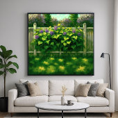 Poster Clôture - Jardin Illustration Art