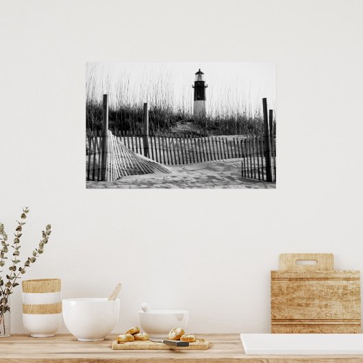 Poster Clôtures De Plage Et Phare (Cuisine)