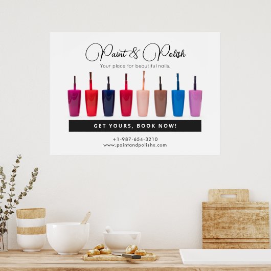 Poster Clou Polonais Couleur Ensemble Salon à ongles (Cuisine)