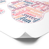 Poster Clouage de mots empreintes de pattes (Coin)