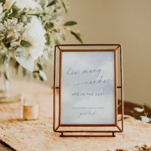 Poster Cloud 9 Baby shower Combien de bonbons Jeu