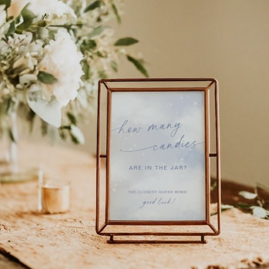 Poster Cloud 9 Baby shower Combien de bonbons Jeu