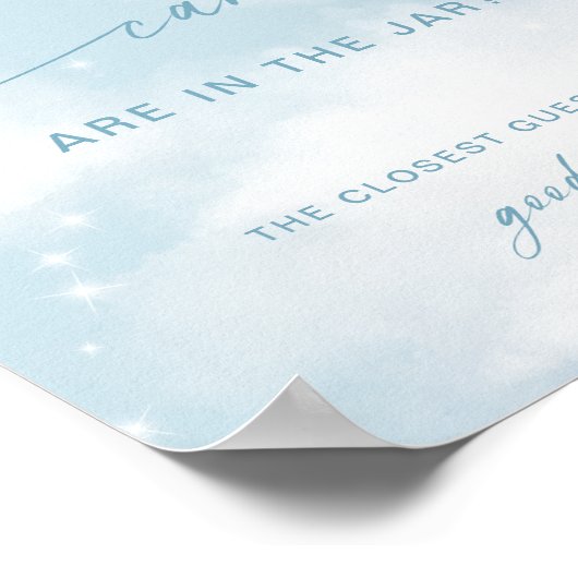 Poster Cloud 9 Baby shower Combien de bonbons Jeu (Coin)