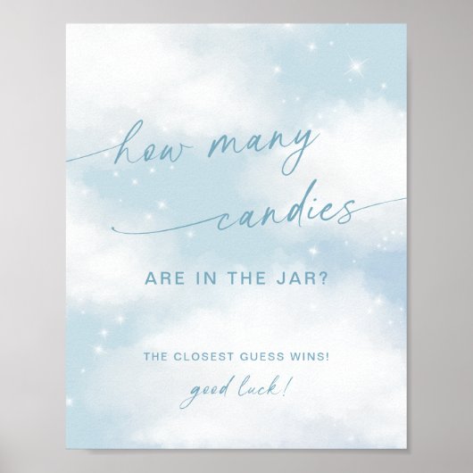 Poster Cloud 9 Baby shower Combien de bonbons Jeu (Devant)