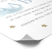 Poster Cloud 9 étoiles d'or Baby shower bleu Ne pas dire (Coin)