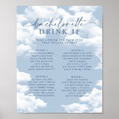 Poster Cloud bleu clair Bachelorette Boire Si Jeu (Devant)