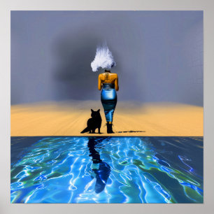 Poster Cloud Blue Robe Detox cuisine AI Art Matte Valeur