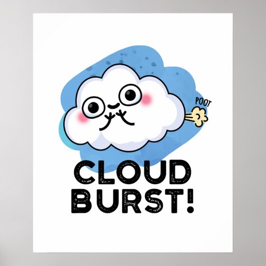 Poster Cloud Burny Funny Cloud Fart Pun (Devant)