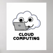 Poster Cloud Computing Funny Ordinateur Météo Pun (Devant)
