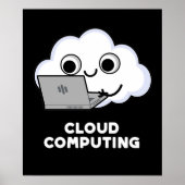 Poster Cloud Computing Ordinateur Météo Pun Dark BG (Devant)