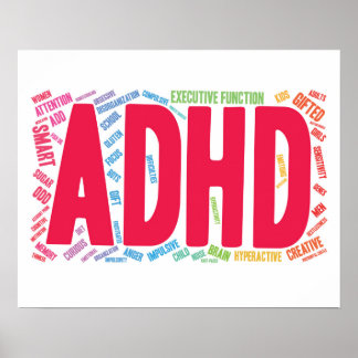 Poster Cloud de mots ADHD