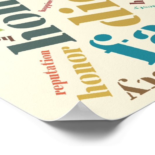 Poster Cloud de mots positifs (Coin)