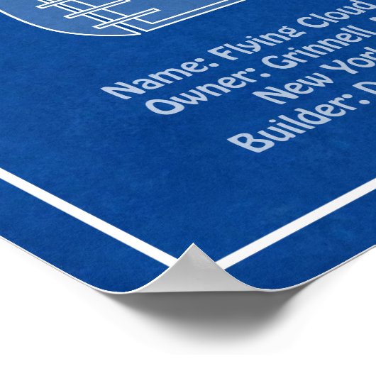 Poster Cloud de vol de navire Clipper - Plan ABD (Coin)