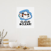 Poster Cloud Et Clair Funky Météo Pun (Cuisine)