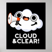 Poster Cloud Et Clair Funky Météo Pun Dark BG (Devant)