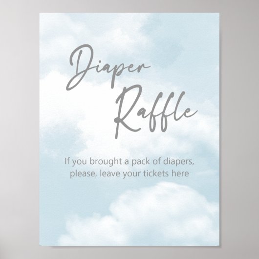 Poster Cloud neuf pastel gris diaper panneau de table de  (Devant)