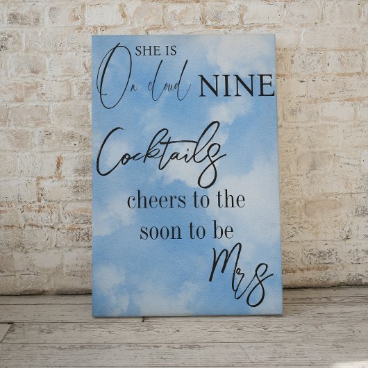 Poster Cloud Neuf Sky Blue Aquarelle Fête des mariées Boi