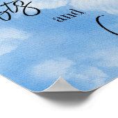 Poster Cloud Neuf Sky Blue Aquarelle Fête des mariées Cad (Coin)