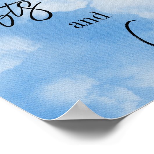 Poster Cloud Neuf Sky Blue Aquarelle Fête des mariées Cad (Coin)