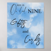 Poster Cloud Neuf Sky Blue Aquarelle Fête des mariées Cad (Devant)