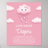 Poster Cloud rose pastel 9 Diapositives nocturnes signe d (Devant)