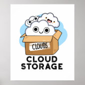 Poster Cloud Storage Funny Weather Technology Pun (Devant)