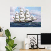 Poster Cloud Volant Américain Clipper À Pleine Voile (Bureau à domicile)