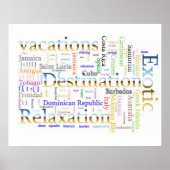 Poster Cloud Word Vacation et Relaxation Texte (Devant)