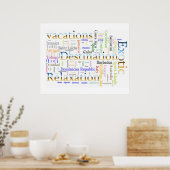 Poster Cloud Word Vacation et Relaxation Texte (Cuisine)