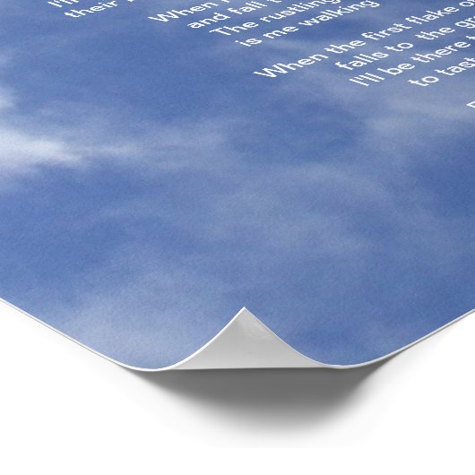 Poster Clouds and Blue Sky-Don't Weep for Me (Coin)