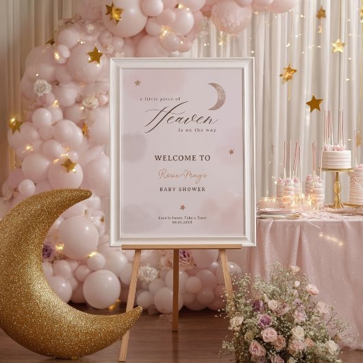 Poster Clouds Petit morceau de Ciel Baby shower Bienvenue