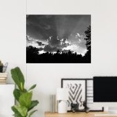 Poster Cloudscape / Noir, (Bureau à domicile)