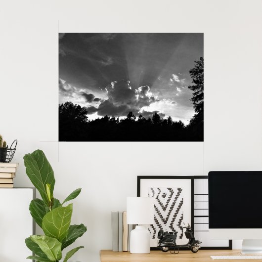 Poster Cloudscape / Noir, (Bureau à domicile)