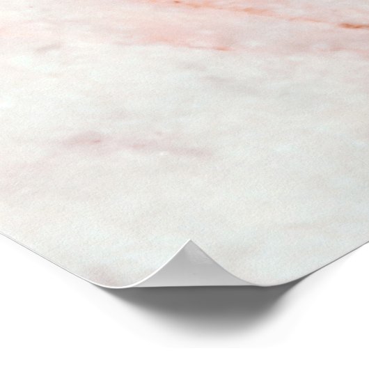 Poster Clous En Marbre Or Rose Blanche Moderne Par "Nom" (Coin)