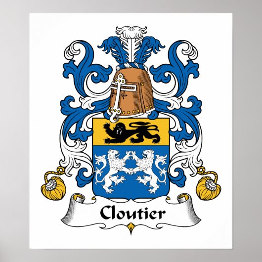 Poster Cloutier Family Crest (Devant)