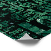 Poster Clover Field Typographie verte AMOUR (Coin)