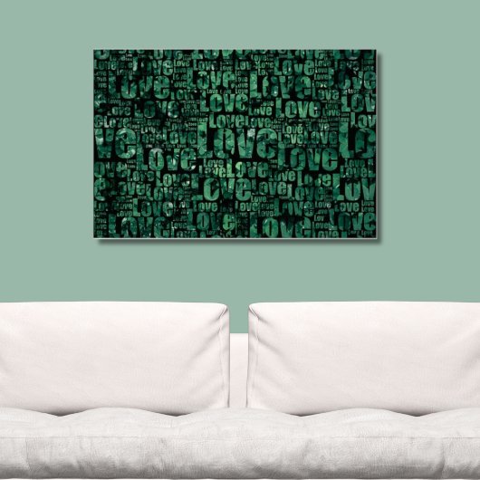 Poster Clover Field Typographie verte AMOUR