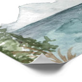 Poster CLOVER Mountain Lake Pine Baby shower Bienvenue (Coin)