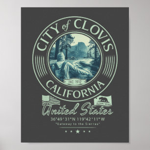 POSTER CLOVIS FRESNO CALIFORNIA - VILLE DE CLOVIS CA