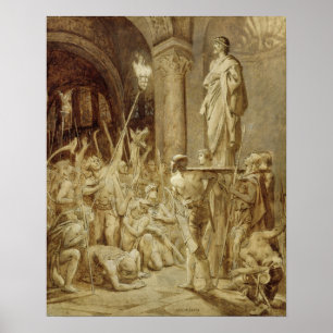 Poster Clovis porté sur son bouclier