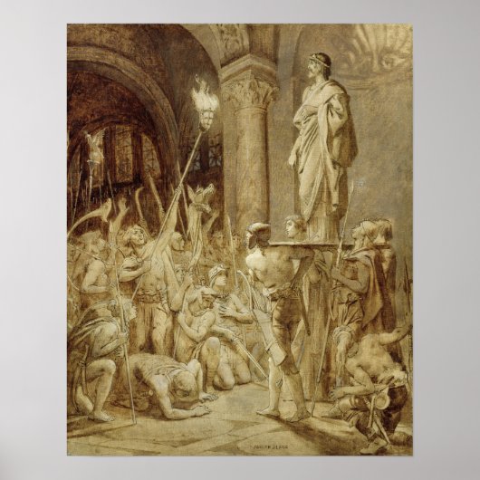 Poster Clovis porté sur son bouclier (Devant)