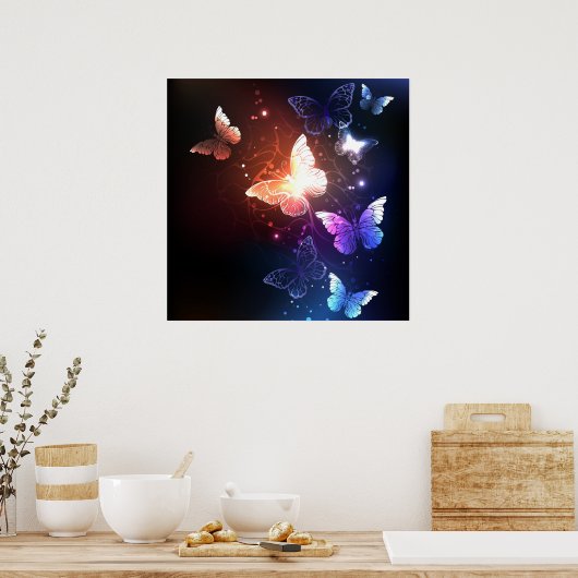 Poster Clowing Night Butterflies (Cuisine)