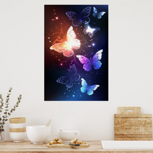 Poster Clowing Night Butterflies (Cuisine)
