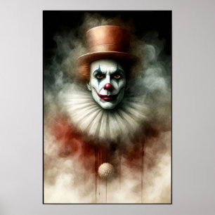Poster Clown à l'aquarelle regardant dans votre âme
