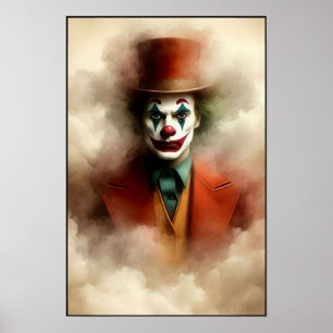 Poster Clown à l'aquarelle regardant dans votre âme