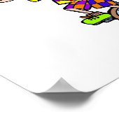 Poster Clown à monocycle en train de jongler (Coin)