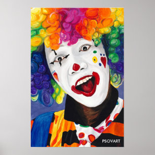 Poster Clown arc-en-ciel