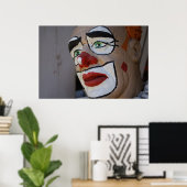 Poster Clown au regard triste (Bureau à domicile)