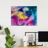 POSTER CLOWN AVEC HIBOU ET VIOLON (Bureau à domicile)