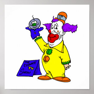 Poster Clown avec marionnette